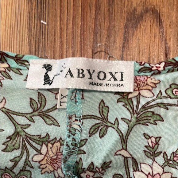 Midi High Low Ruffled Sundress Multicolored Batwing Sleeve Cris-Cross Too. Sz XL - Picture 2 of 6